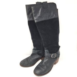 Lucky Brand black leather tall riding boot size 6.5